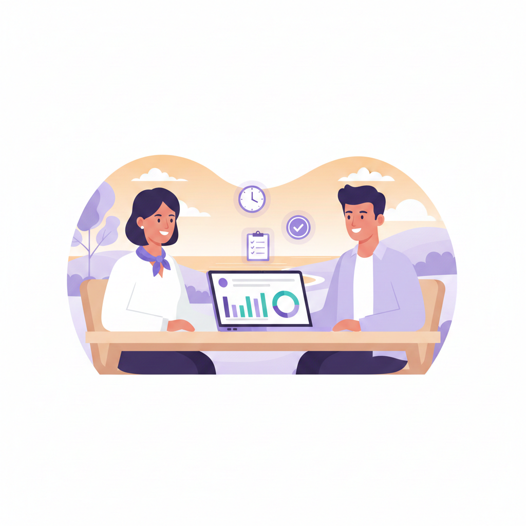 NDIS coordinator rate explained with support coordinator and participant reviewing hourly pricing on a laptop